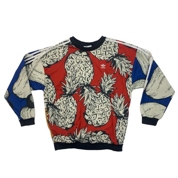 Adidas Farm Boyfriend Sweater Womens S Small Pineapple Botanical Pullover *READ - Picture 1 of 16